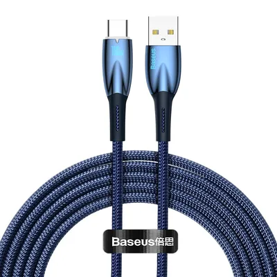 Produktbild von Baseus Glimmer Serie Schnellladekabel Usb-A - Usb-C 100W 480Mb/S 2M Blau