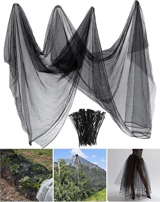 Produktbild von Famanu Insektenschutznetz Pflanzenbarriere - Schwarz, 3 x 4 m