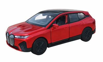 Produktbild von BMW iX Modellauto 11,8cm Modell Auto aus Metall mit Rückzug Spielzeugauto Spielzeug Geschenk Welly 26 (Rot)