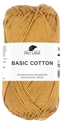 Produktbild von Pro Lana BASIC Baumwolle Baumwollgarn 50 g ideal für Kleidung, Spielzeug, Accessoires 125 m Farbe 223 - curry