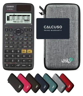 Produktbild von Casio fx-87DE X ClassWiz inkl. WYNGS Schutztasche Hellgrau - Wissenschaftlicher Taschenrechner - Basic Set