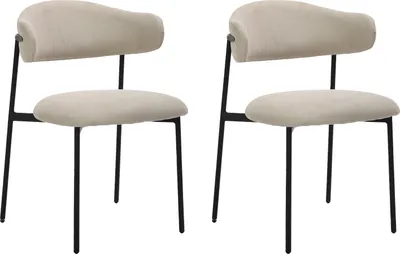 Two chairs are shown from the front against a white background.