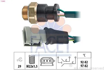 Produktbild von FACET 7.5662 Temperaturschalter Kühlerlüfter Thermoschalter für RENAULT TWINGO I (C06) TWINGO I Kasten (S06)