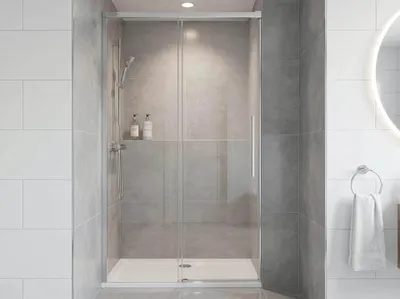 Imagen del producto de PUERTA DE DUCHA LUXOR, 1200 mm, vidrio transparente
