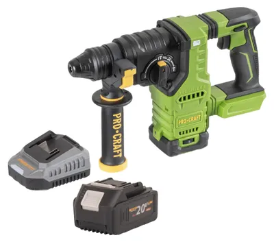 Produktbild von Procraft PHA30bb Akku Bohrhammer 20 V 2,8 J SDS plus Brushless + 1x Akku 4,0 Ah + Ladegerät