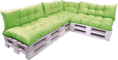 Obrázok produktu pre Vankúše na záhradný nábytok 7 ks 120x80 podsedák / chrbtový vankúš 120x40cm | sada vonkajších vankúšov na palety | paletový vankúš svetlozelená