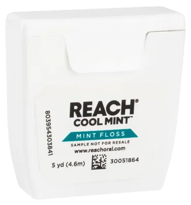 Produktbild von Zahnseide, Reach, Mint Floss, zur Entfernung von bakteriellem Zahnbelag, schnelle und effektive Reinigung, reißfest, gewachst, mit Minzgeschmack, 4,6 m