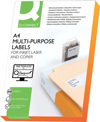 Produktbild von Q-CONNECT KF15565 Universal-Etiketten - 105 x 148 mm, weiß, 800 Etiketten, permanent