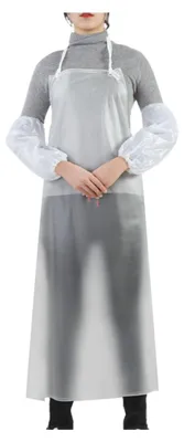 Produktbild von Wasserdichte, transparente PVC-Schürze, 109 x 79 cm, Unisex, strapazierfähig, ölabweisend, ideal für Küche, Kochen, Reinigen, Geschirrspülen und Metzgerarbeiten.