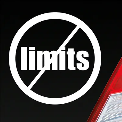 Produktbild von Auto Aufkleber No Limits Keine Speed Drive Tuning JDM 9x9 cm Weiss Glanz Sticker Heckscheibenaufkleber