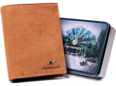 Obrázek produktu pro Peterson Pánská kožená peněženka RFID světle hnědá 12,5x10 cm