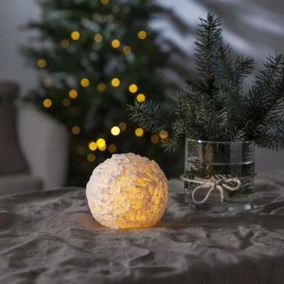 Zdjęcie produktu dla Świeca Led woskowa SNOWBALL śnieżka 9cm