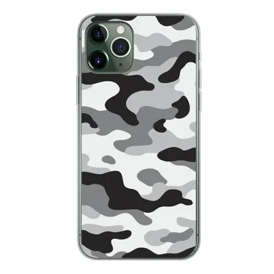Produktbild von MuchoWow® Handyhülle Schutzhülle Hülle für iPhone 11 Pro Schwarz-weißes Camouflage-Muster Silikon Softcase Handy Hülle - Handy