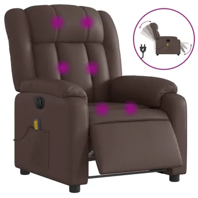 Produktbild von vidaXL Massagesessel Elektrisch Braun Kunstleder