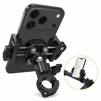 Produktbild von Handyhalterung Fahrrad mit Sonnenblende, Handyhalter Motorrad Anti-Reflex, 1S-Montage, Universal Handy Halterung Fahrradlenker  (4,7-7 Zoll)