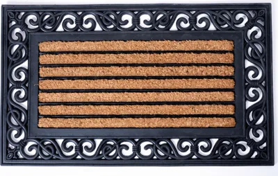 Produktbild von Relief Fußmatte Gummi / Kokos Antibakteriell Reinigungswirkung Strapazierfähig Nachhaltig 45x75cm SUSANNE