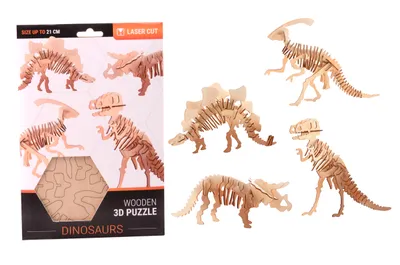 Zdjęcie produktu dla Drewniany zestaw do budowania dinozaurów 3d