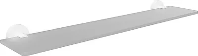 Produktbild von WHITE Glasablage Messing Weiß 600x55x130 mm für Bad & Küche >> zum Bohren