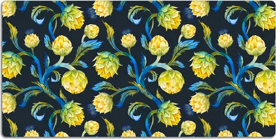 Produktbild von Schreibtischmatte Tischunterlage 90x45 cm Mauspad - Artischockenblumen.
