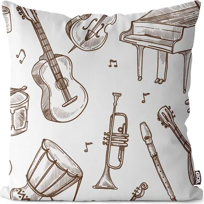 Produktbild von VOID Flügel Gitarre Trompete Kissenbezug Kissenhülle Sofakissen Kissen Deko Outdoor-Kissen Dekokissen