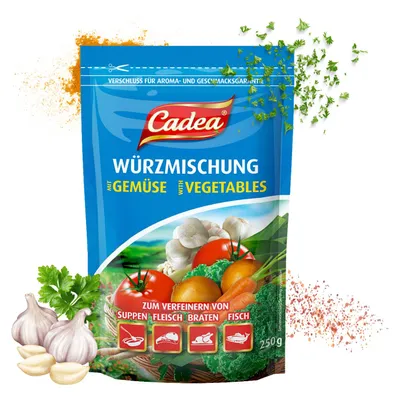 Produktbild von CADEA Würzmischung mit Gemüse 250g Universal Gewürz für Suppen, Fleisch, Soßen