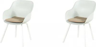 Produktbild von Hartman Le Soleil Element Dining Stuhl weiß inkl. SEAQUAL Sitzkissen taupe