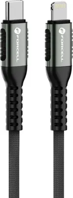 Produktbild von Forcell 3m USB-C-Lightning Kabel, 27W, Nylon Schwarz