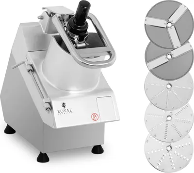 Zdjęcie produktu dla Expondo Royal Catering Elektryczna krajalnica do warzyw – 750 W – 5 tarcz tnących – Ø 205 mm