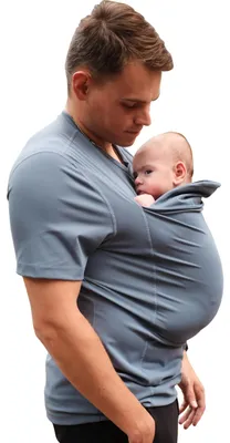 Produktbild von Lalabu The Dad Shirt | Freisprech-Babytrage für Väter mit Kängurutasche | Entwic