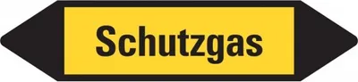 Produktbild von Dreifke® Aufkleber I RKZ-Etikett Schutzgas, gelb/schwarz, ab Ø 90mm, 440x100m...
