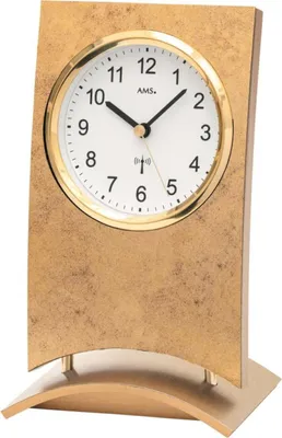 Produktbild von AMS 5157 Tischuhr Funk Funkuhr Funktischuhr analog Holz in Antik-Optik