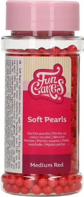 Produktbild von FunCakes Soft Pearls Medium Rot 80 g