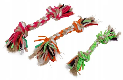 Produktbild von NOBLEZA Hundespielzeug Tau mit Knoten 31cm 3er-Set