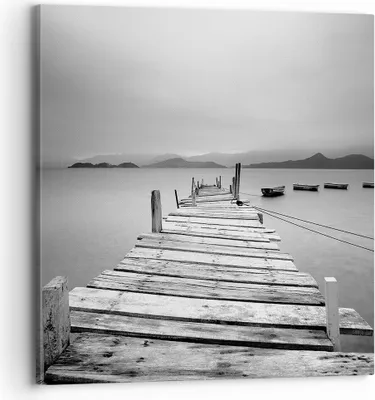 Produktbild von Bild auf Leinwand - Leinwandbild - Brücke See - 70x70cm - Wand Bild - Wanddeko - Wandbilder - Leinwanddruck - Bilder - Kunstdruck - Wanddekoration - Leinwand bilder - Wandkunst - AC70x70-3523