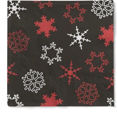 Produktbild von HAPPY PAPER Serviette "Brightning" (Schneeflocken) aus Tissue 3-lagig, 33 x 33 cm, 20 Stück