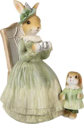 Immagine prodotto di Clayre & Eef figura decorativa coniglio 14x10x18 cm plastica marrone