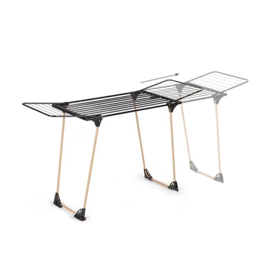 Immagine prodotto di Vitapur Vitapur stendibiancheria - Stendibiancheria XXL - Stendibiancheria - Stendibiancheria pieghevole - Stendibiancheria pieghevole - Look in legno - Nero