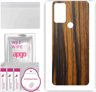 Produktbild von apgo Rückseite Schutzfolie, Skin, kompatibel mit Motorola Moto G Play 2022, Hinten Displayschutzfolie aus Vinylfolie, kratzfest, einfache Montage - Tigerwood