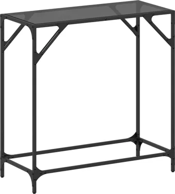 Produktbild von "im Angebot" Konsolentisch mit Glasplatte Schwarz 80x35x81 cm Stahl - Konsolentische CC23245
