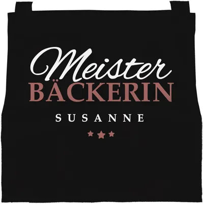 Produktbild von personalisierte Kinderschürze mit Namen Meisterbäcker Backschürze Kinder Jungen Mädchen SpecialMe Damen schwarz 6-10 Jahre