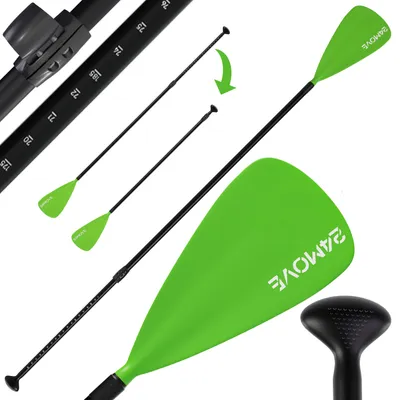 Produktbild von 24MOVE® Paddel Einzelpaddel Stechpaddel für SUP Stand Up Board, Kajak, Leicht aus Aluminium 210cm, verstellbar grün