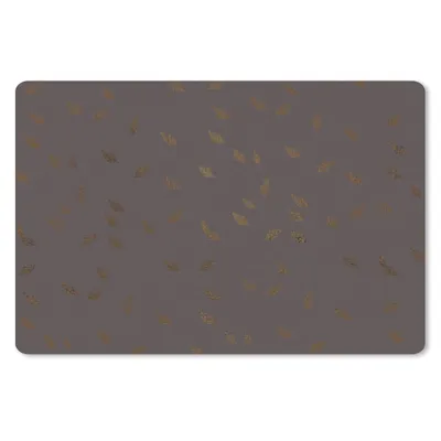 Produktbild von MuchoWow® Schreibtischunterlage Muster - Gold - Grau - Blätter 60x40 cm - XXL Mauspad - Großes Mauspad