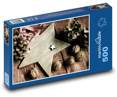 Obrázek produktu pro Puzzle 500 Vánoční dekorace - hvězda - martinpuzzle