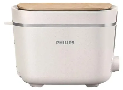 Produktbild von Philips Toaster Eco Conscious Edition, 2 Toastschlitze, Brötchenaufsatz, 8 Stufen, Auftaufunktion, Weiß (HD2640/10)