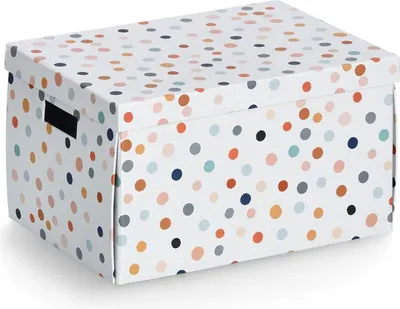 Produktbild von Zeller Dots Aufbewahrungsbox weiss mit Punkten 25.0 x 35.0 20.0 cm (14475)