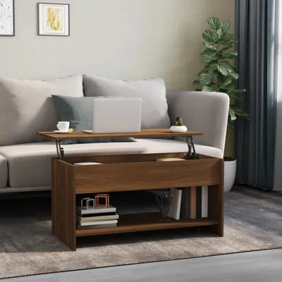 Produktbild von The Living Store Couchtisch Braun Eichen-Optik 102x50x52,5 cm Holzwerkstoff