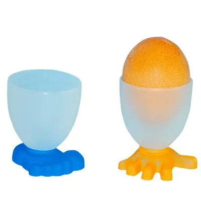 Produktbild von Eierbecher 2 Stück Hand+Fuß transparent