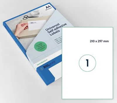 Obrázok produktu pre Rillprint 89124 Vielzweck Etiketten Selbstklebend 100 Stück 210 x 297 mm