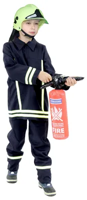 Produktbild von Feuerwehrmann Kostüm für Kinder mit Helm, Größe:92/98