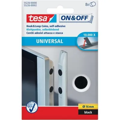 Produktbild von tesa Klettpunkte On & Off 55226-00003 weiß 8 St./Pack.